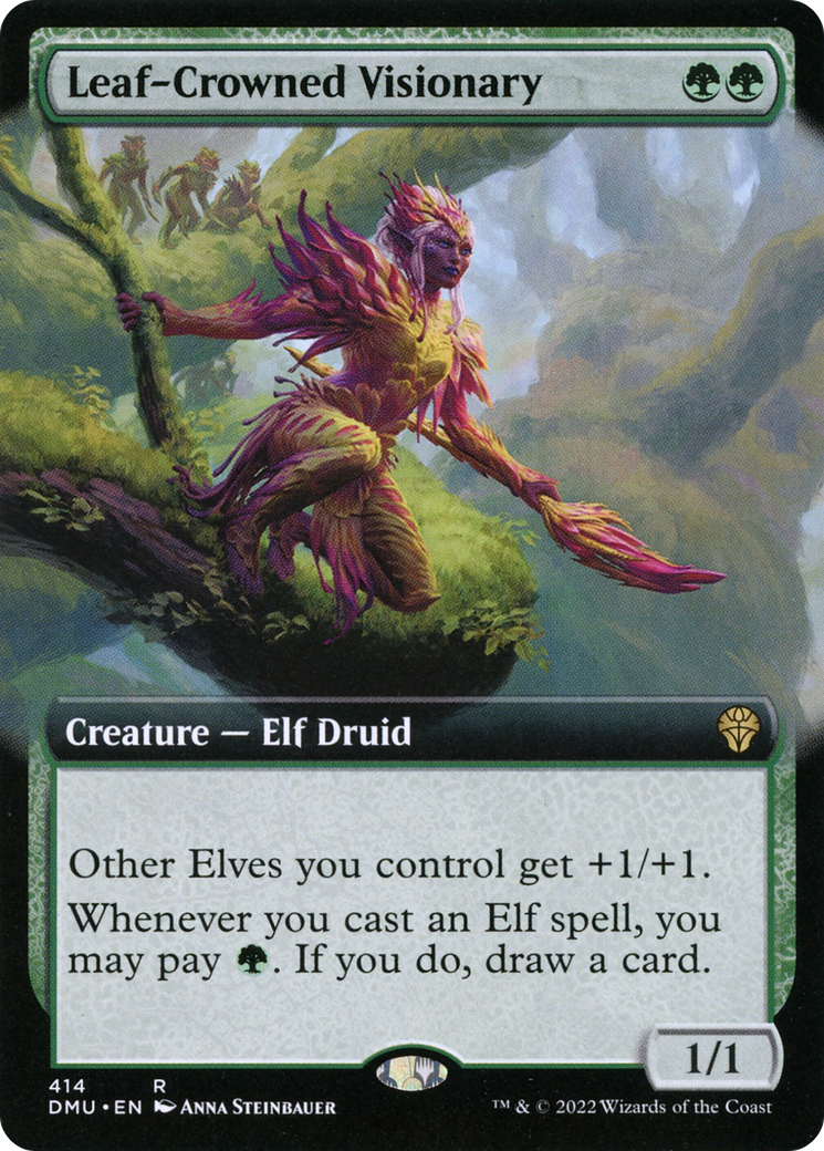 Image of Leaf-Crowned Visionary (Extended Art) [Dominaria United]