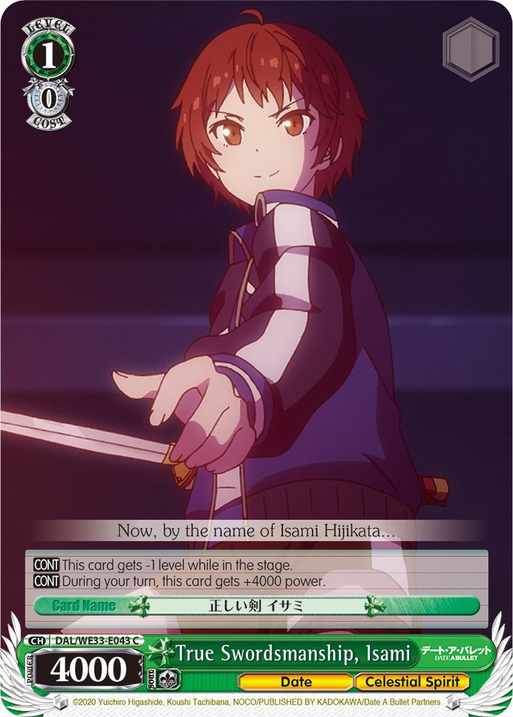 Image of True Swordsmanship, Isami (DAL/WE33-E043 C) [Date A Bullet]