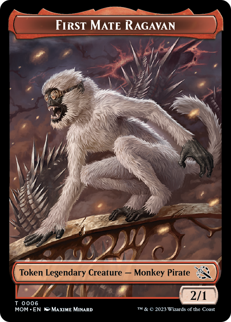 Image of First Mate Ragavan // Spirit (13) Double-Sided Token [March of the Machine Tokens]