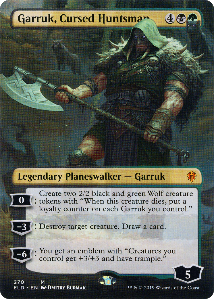 Image of Garruk, Cursed Huntsman (Borderless) [Throne of Eldraine]