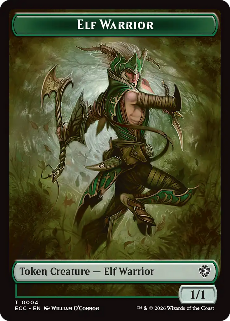 Image of Elf Warrior (0004) // Plant (0005) Double-Sided Token [Lorwyn Eclipsed Tokens]