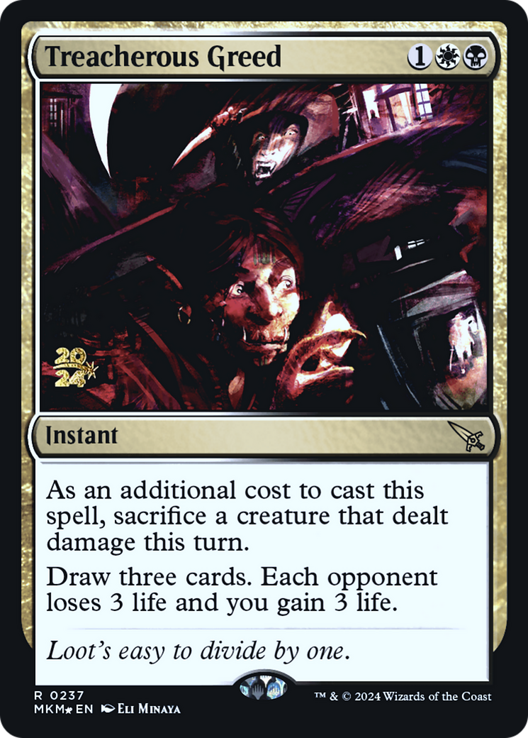Image of Treacherous Greed [Murders at Karlov Manor Prerelease Promos]