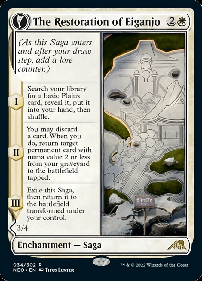 Image of The Restoration of Eiganjo // Architect of Restoration [Kamigawa: Neon Dynasty]