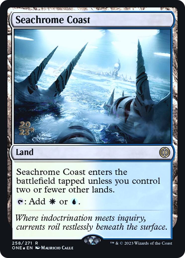 Image of Seachrome Coast [Phyrexia: All Will Be One Prerelease Promos]