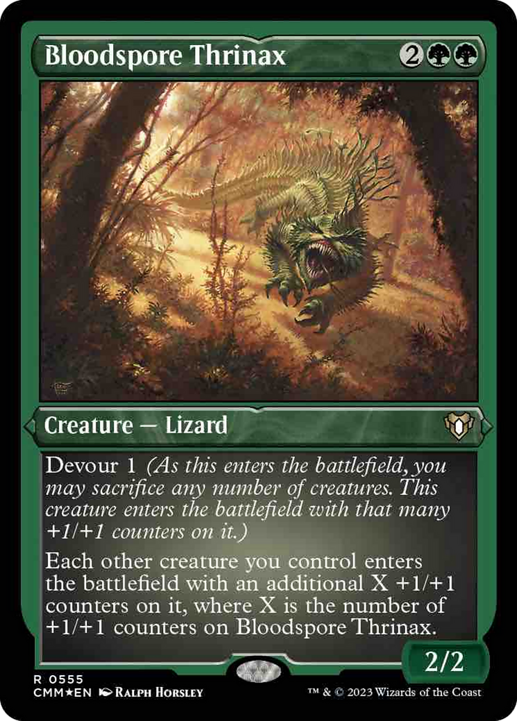 Image of Bloodspore Thrinax (Foil Etched) [Commander Masters]