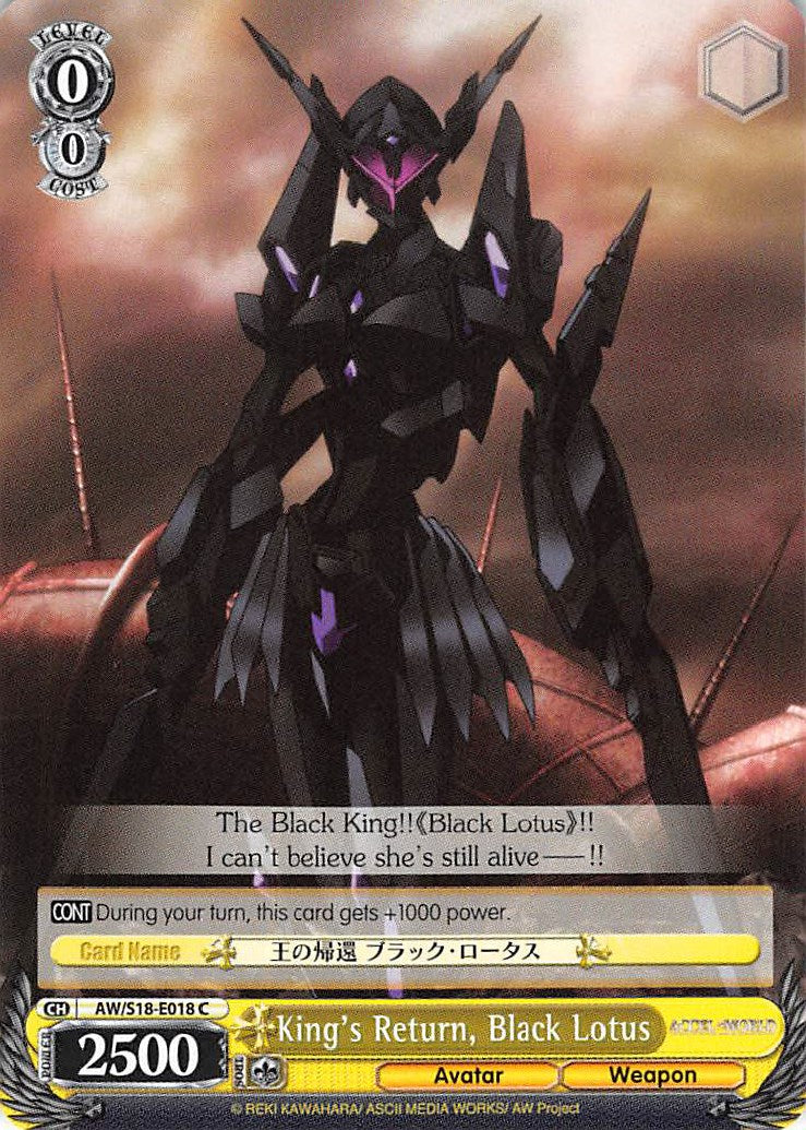 Image of King's Return, Black Lotus (AW/S18-E018 C) [Accel World]