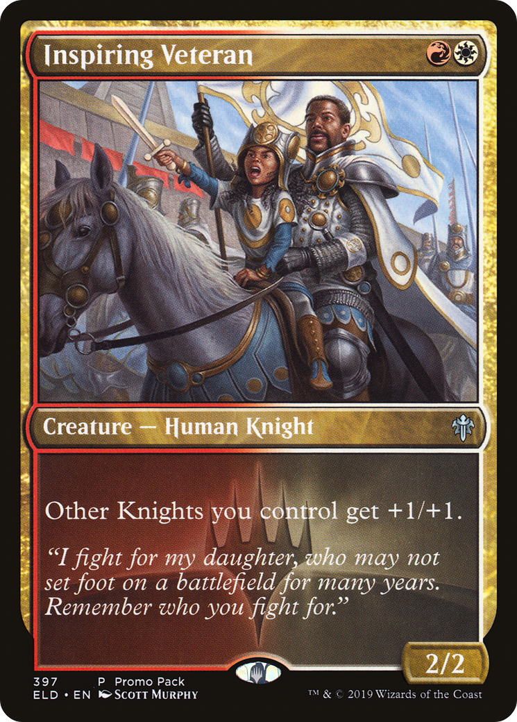 Image of Inspiring Veteran (Promo Pack) [Throne of Eldraine Promos]
