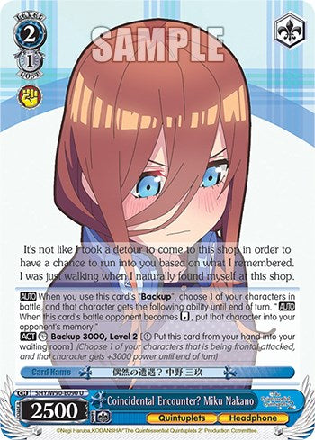 Image of Coincidental Encounter? Miku Nakano (5HY/W90-E090 U) [The Quintessential Quintuplets 2]