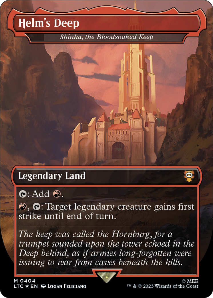 Image of Helm's Deep - Shinka, the Bloodsoaked Keep (Surge Foil Realms and Relics) [The Lord of the Rings: Tales of Middle-Earth Commander]