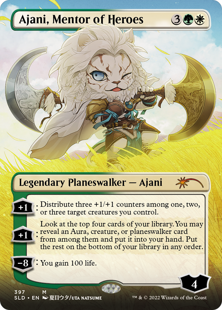 Image of Ajani, Mentor of Heroes (Borderless) [Secret Lair Drop Series]