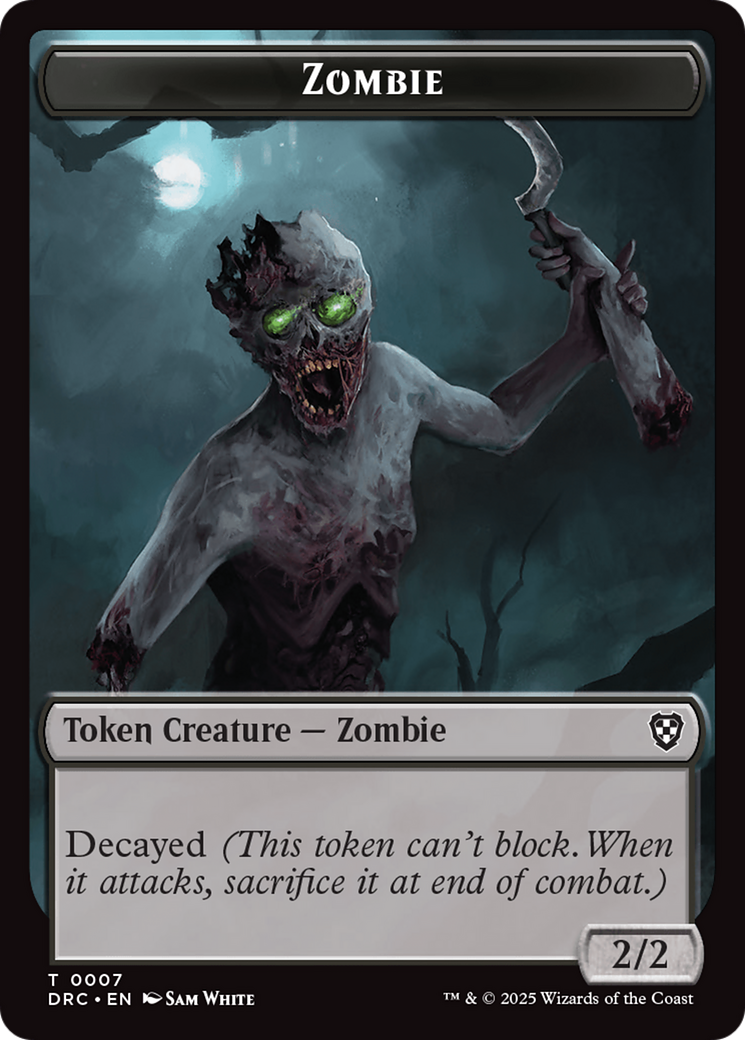 Image of Timeless Dragon // Zombie (0007) Double-Sided Token [Aetherdrift Commander Tokens]