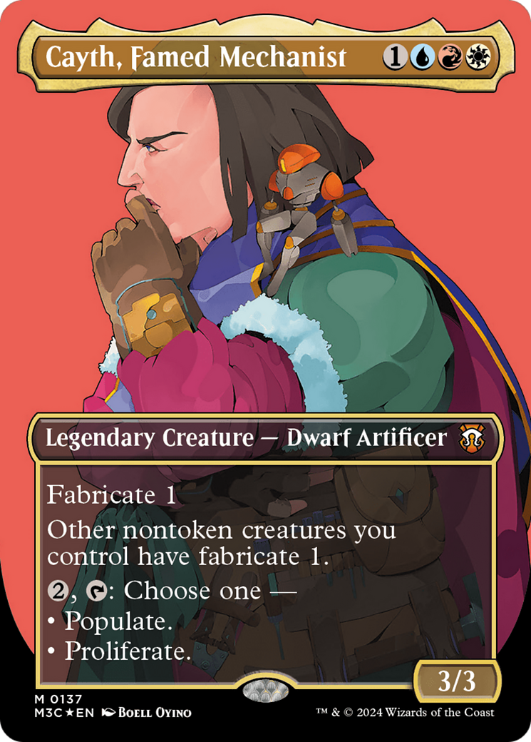 Image of Cayth, Famed Mechanist (Borderless) (Ripple Foil) [Modern Horizons 3 Commander]