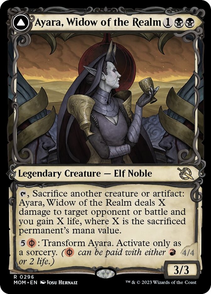 Image of Ayara, Widow of the Realm // Ayara, Furnace Queen (Showcase Planar Booster Fun) [March of the Machine]