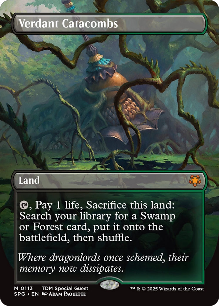 Image of Verdant Catacombs (Borderless) [Tarkir: Dragonstorm Special Guests]