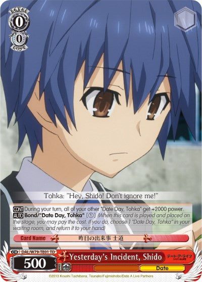 Image of Yesterday's Incident, Shido (DAL/W79-TE01 TD) [Date A Live]