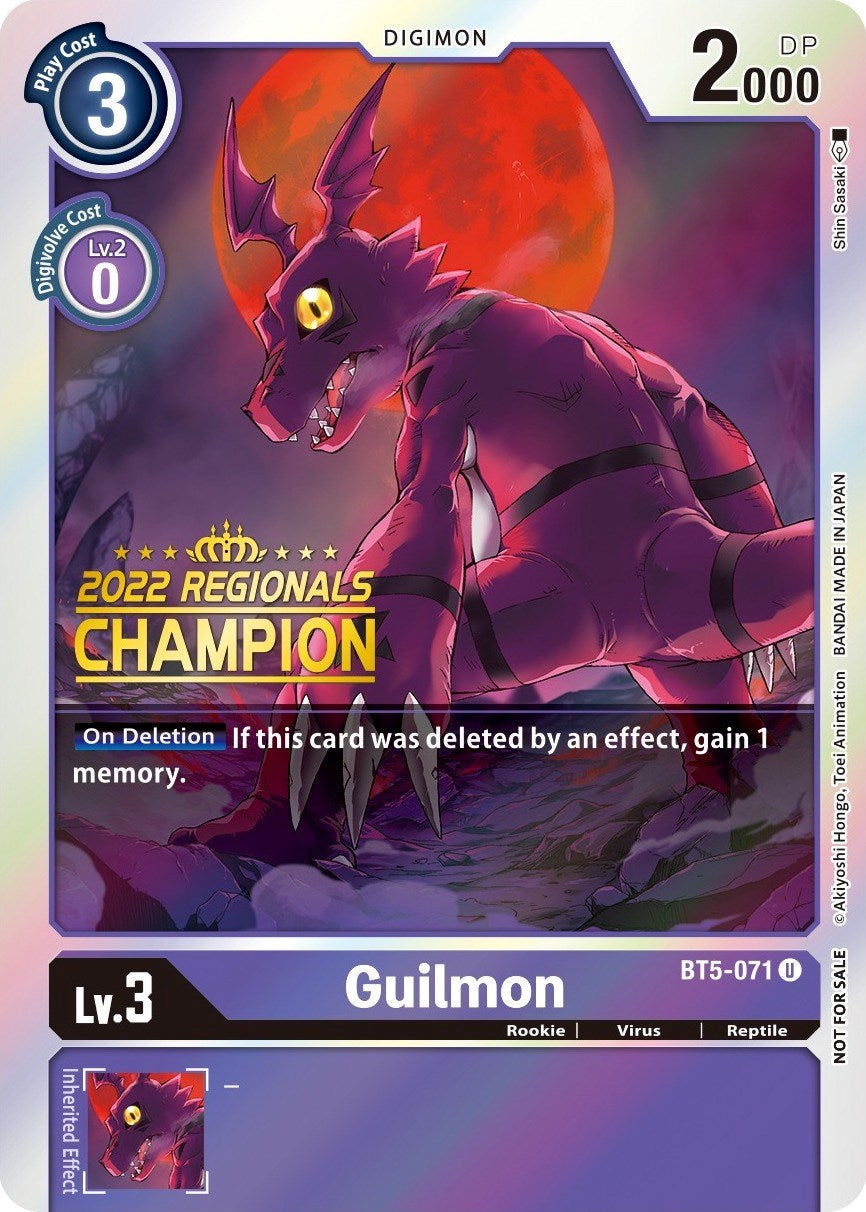 Image of Guilmon [BT5-071] (2022 Championship Offline Regional) (Online Champion) [Battle of Omni Promos]
