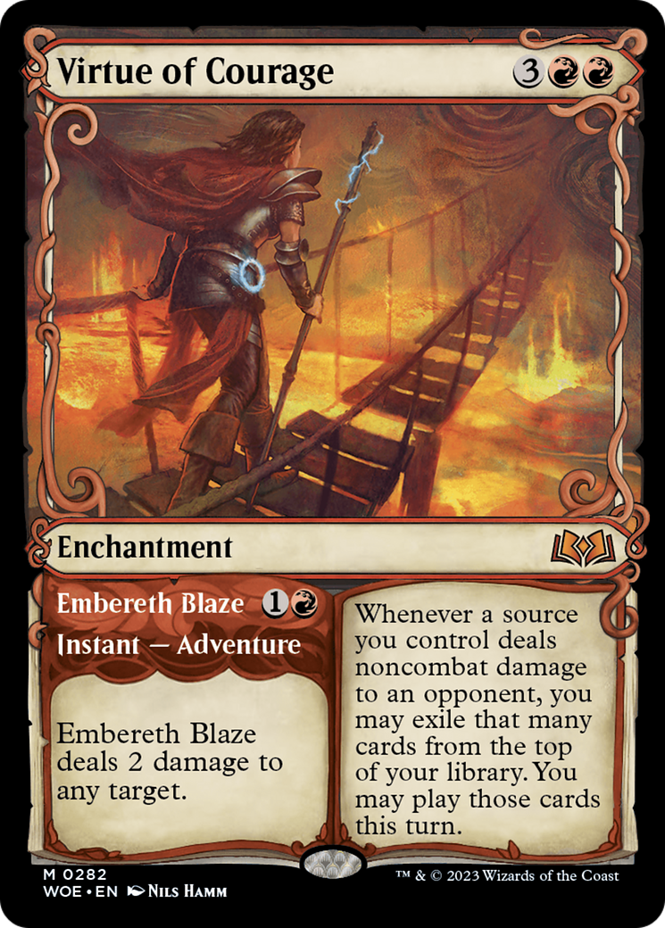 Image of Virtue of Courage // Embereth Blaze (Showcase) [Wilds of Eldraine]