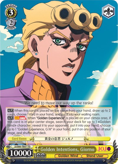 Image of Golden Intentions, Giorno (JJ/S66-TE07 TD) [JoJo's Bizarre Adventure: Golden Wind]