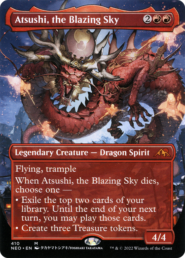Image of Atsushi, the Blazing Sky (Borderless Alternate Art) [Kamigawa: Neon Dynasty]