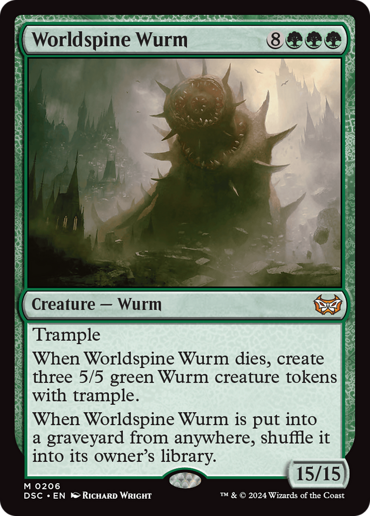 Image of Worldspine Wurm [Duskmourn: House of Horror Commander]