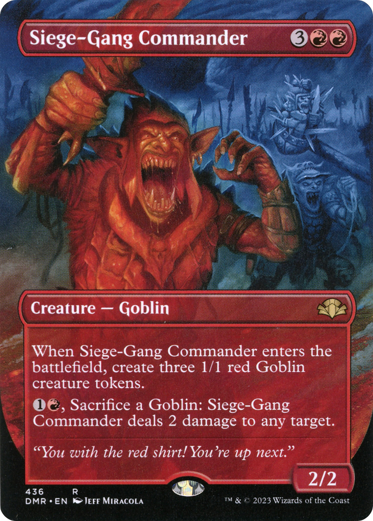 Image of Siege-Gang Commander (Borderless Alternate Art) [Dominaria Remastered]
