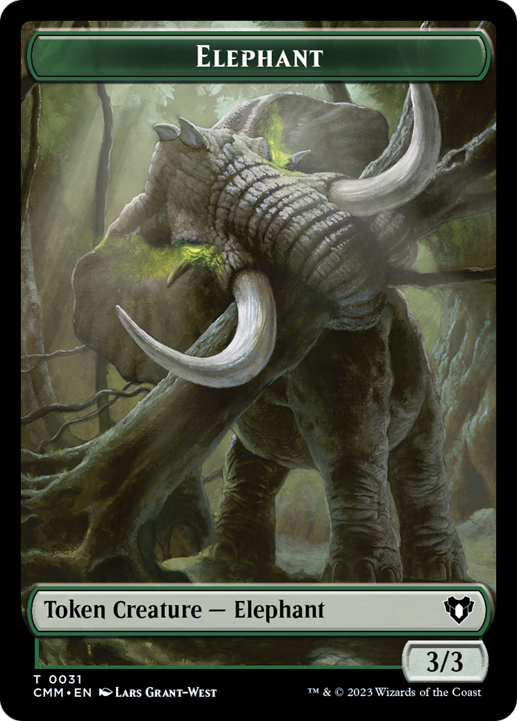 Image of Servo // Elephant Double-Sided Token [Commander Masters Tokens]