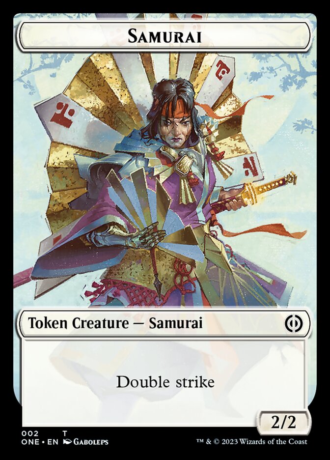 Image of Phyrexian Mite (011) // Samurai Double-Sided Token [Phyrexia: All Will Be One Tokens]