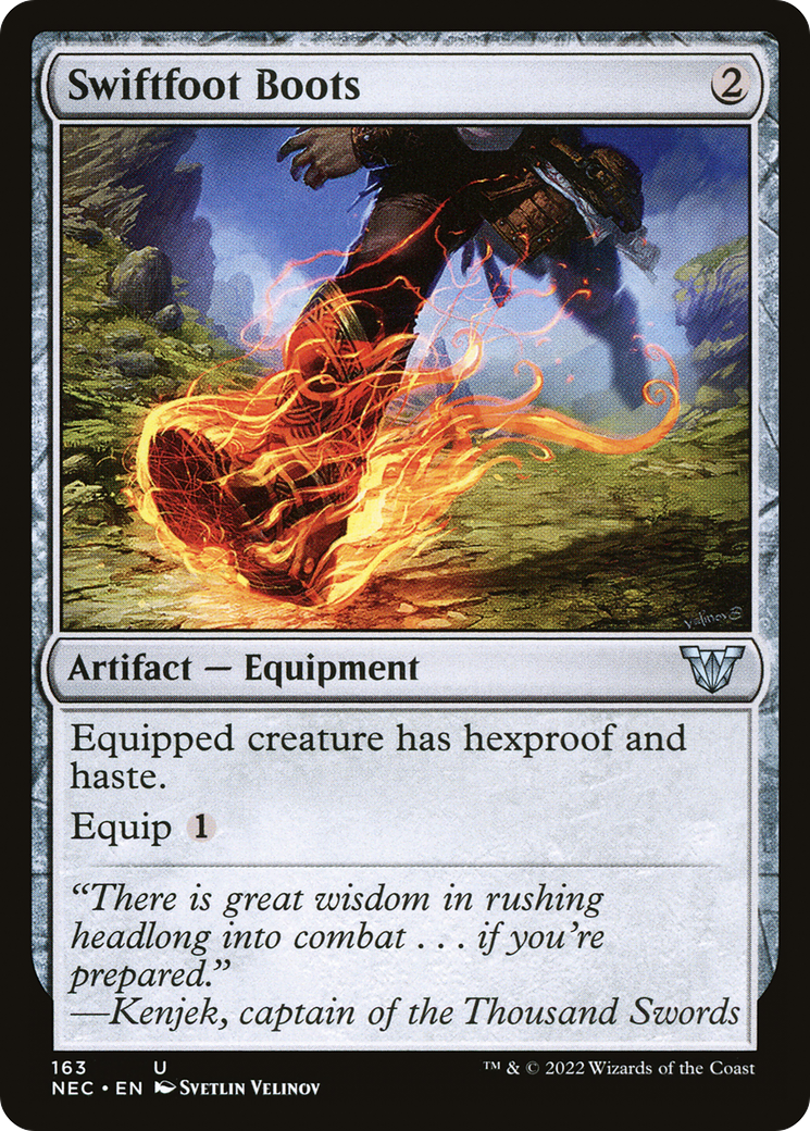 Image of Swiftfoot Boots [Kamigawa: Neon Dynasty Commander]