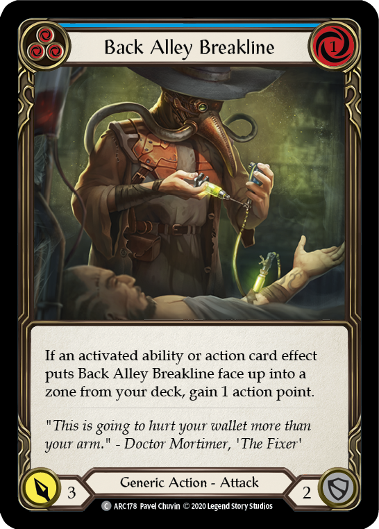 Image of Back Alley Breakline (Blue) [U-ARC178] (Arcane Rising Unlimited)  Unlimited Rainbow Foil