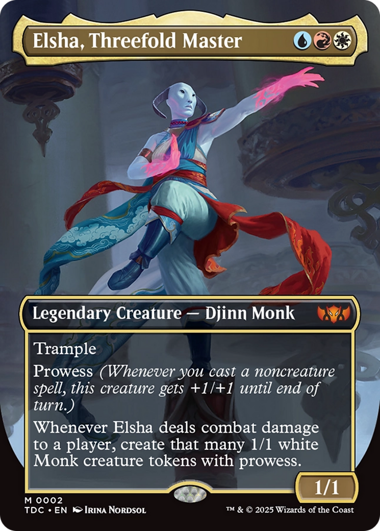 Image of Elsha, Threefold Master (Borderless) [Tarkir: Dragonstorm Commander]