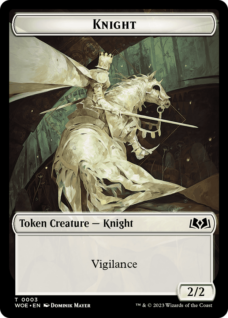 Image of Knight // Food (0013) Double-Sided Token [Wilds of Eldraine Tokens]