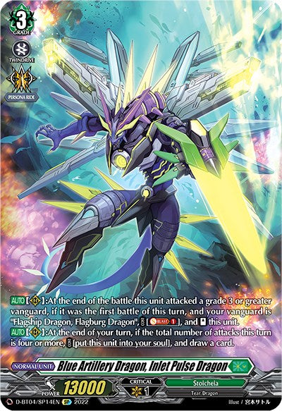 Image of Blue Artillery Dragon, Inlet Pulse Dragon (D-BT04/SP14EN) [Awakening of Chakrabarthi]