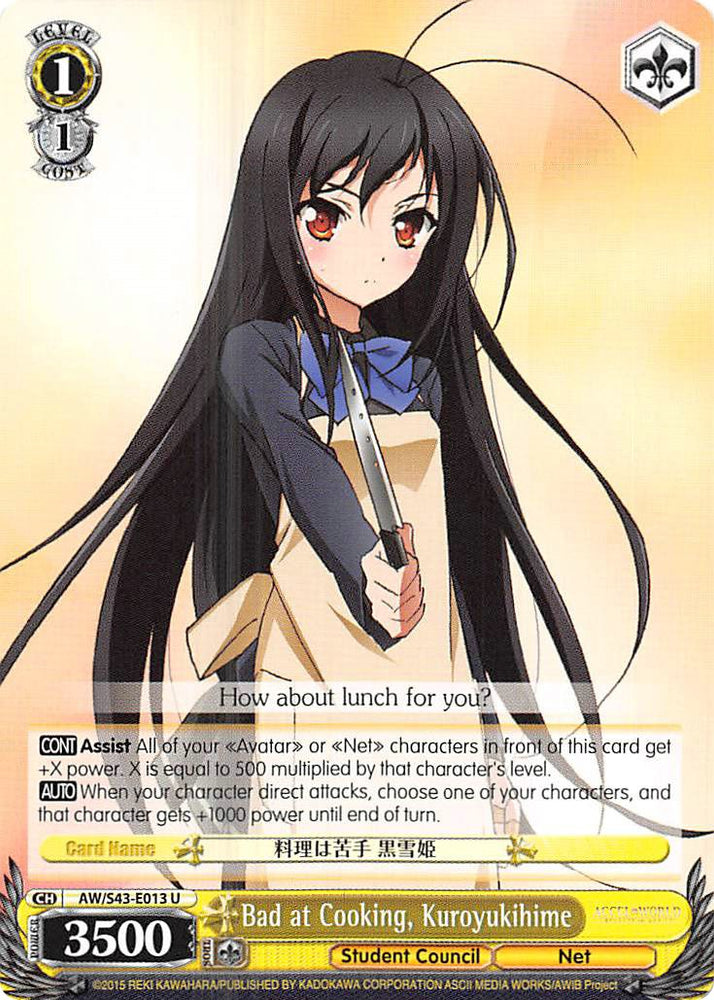 Bad at Cooking, Kuroyukihime (AW/S43-E013 U) [Accel World -Infinite Burst-]