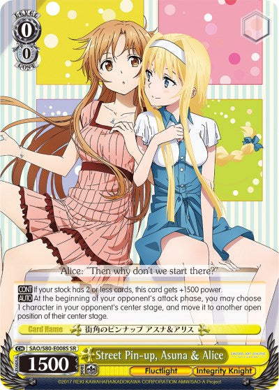 Image of Street Pin-up, Asuna & Alice (SAO/S80-E008S SR) [Sword Art Online -Alicization- Vol.2]