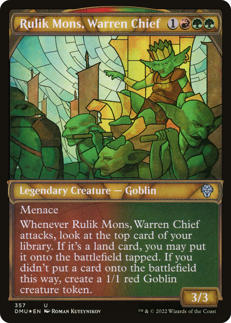Image of Rulik Mons, Warren Chief (Showcase Textured) [Dominaria United]