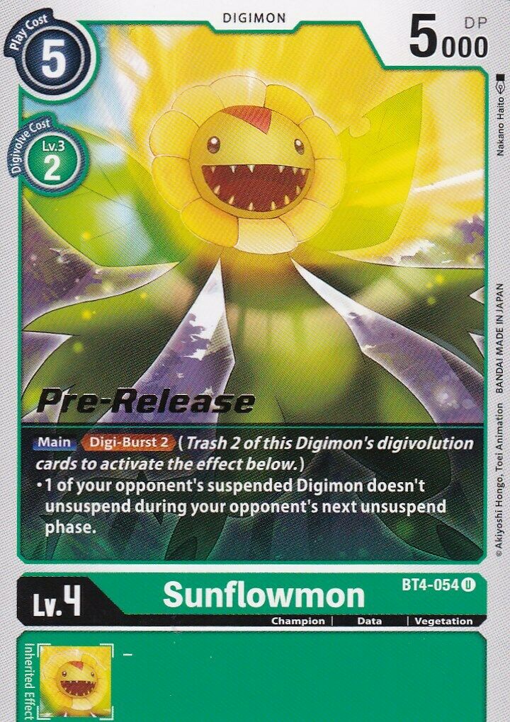 Image of Sunflowmon [BT4-054] [Great Legend Pre-Release Promos]