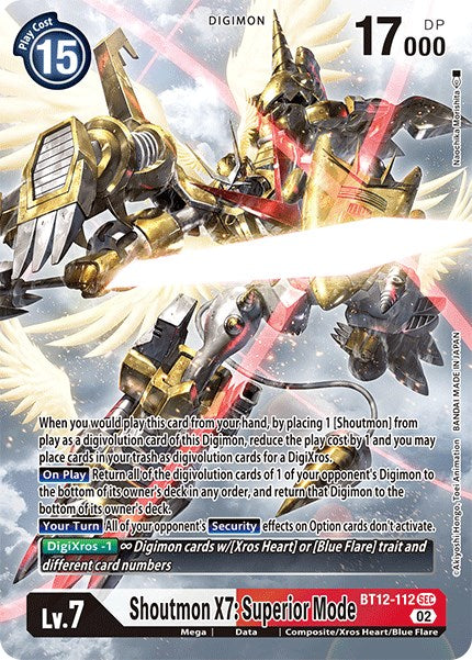 Image of Shoutmon X7: Superior Mode [BT12-112] (Alternate Art) [Across Time]