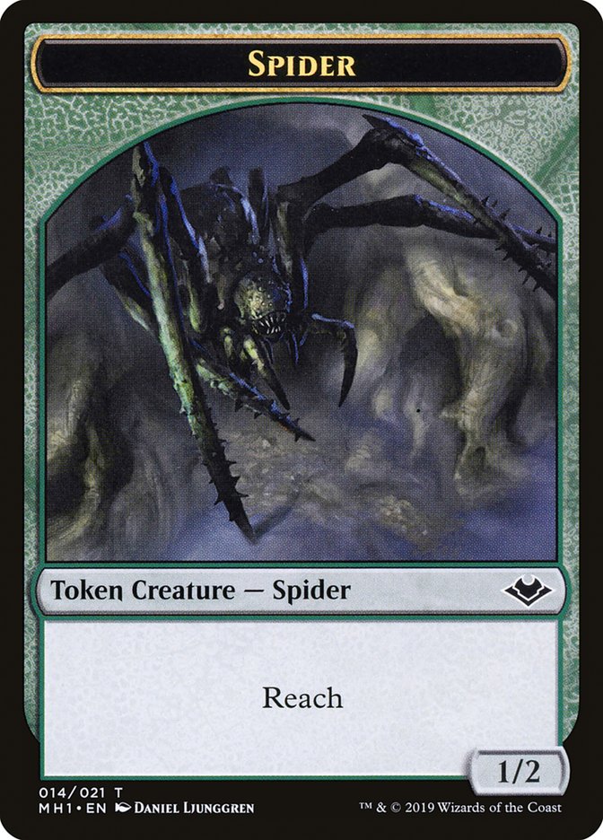 Image of Zombie (007) // Spider (014) Double-Sided Token [Modern Horizons Tokens]