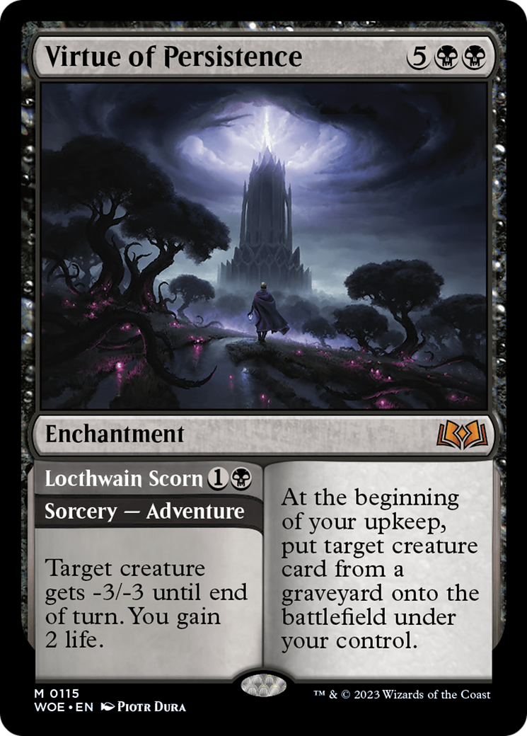 Image of Virtue of Persistence // Locthwain Scorn [Wilds of Eldraine]