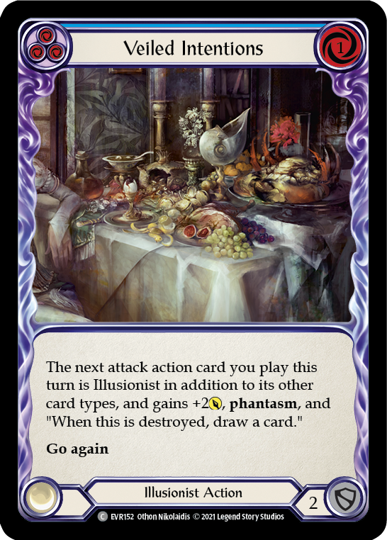 Image of Veiled Intentions (Blue) [EVR152] (Everfest)  1st Edition Rainbow Foil
