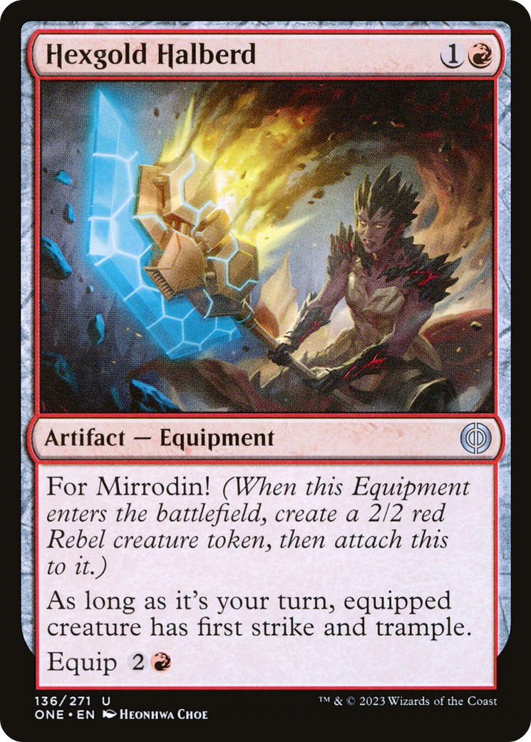Image of Hexgold Halberd [Phyrexia: All Will Be One]
