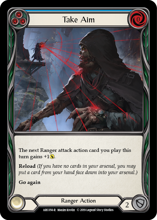 Image of Take Aim (Blue) [ARC056-R] (Arcane Rising)  1st Edition Rainbow Foil
