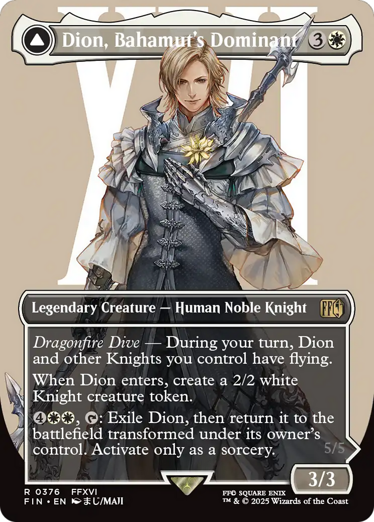 Image of Dion, Bahamut's Dominant // Bahamut, Warden of Light (Borderless) [FINAL FANTASY]
