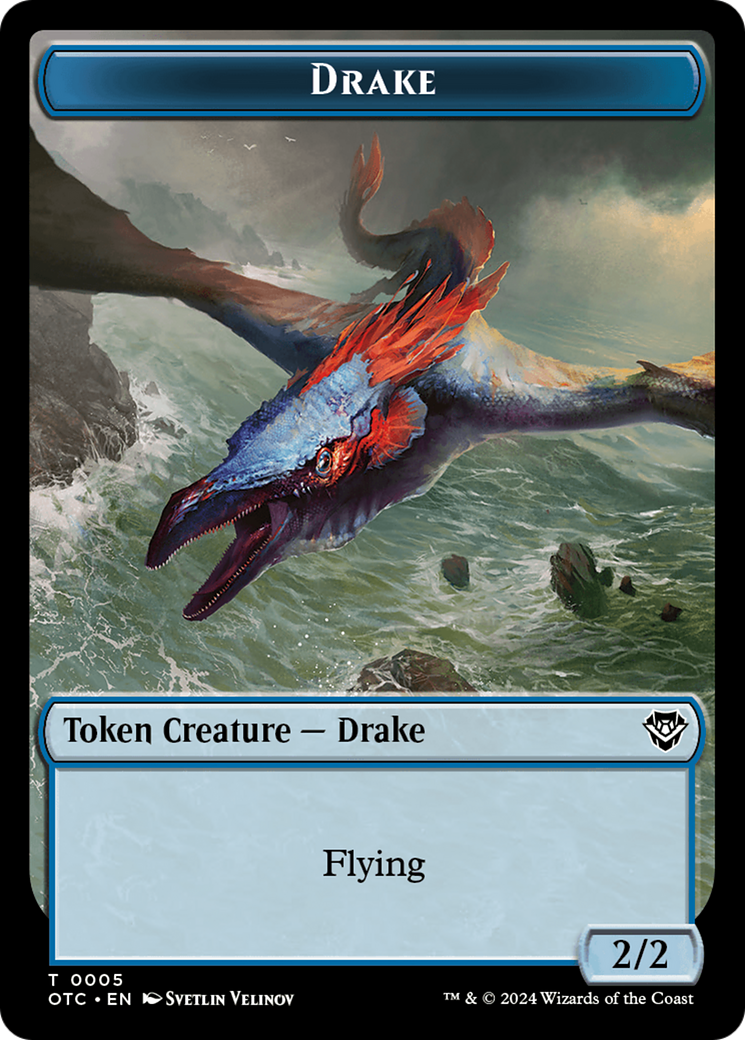 Image of Boar // Drake Double-Sided Token [Outlaws of Thunder Junction Commander Tokens]