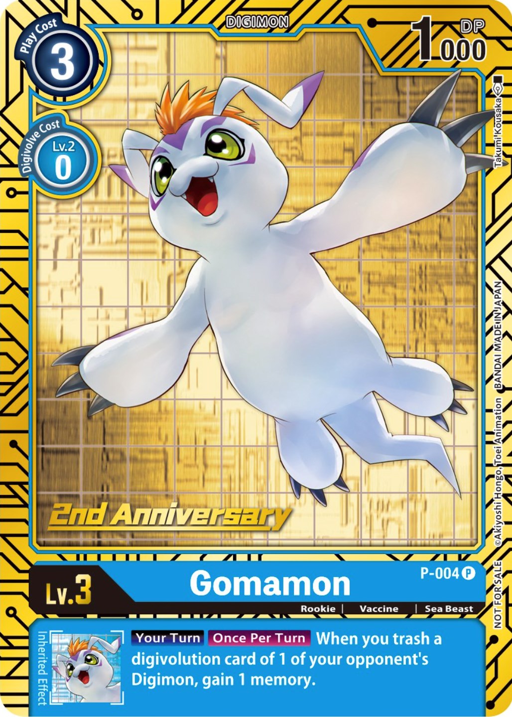 Image of Gomamon [P-004] (2nd Anniversary Card Set) [Promotional Cards]