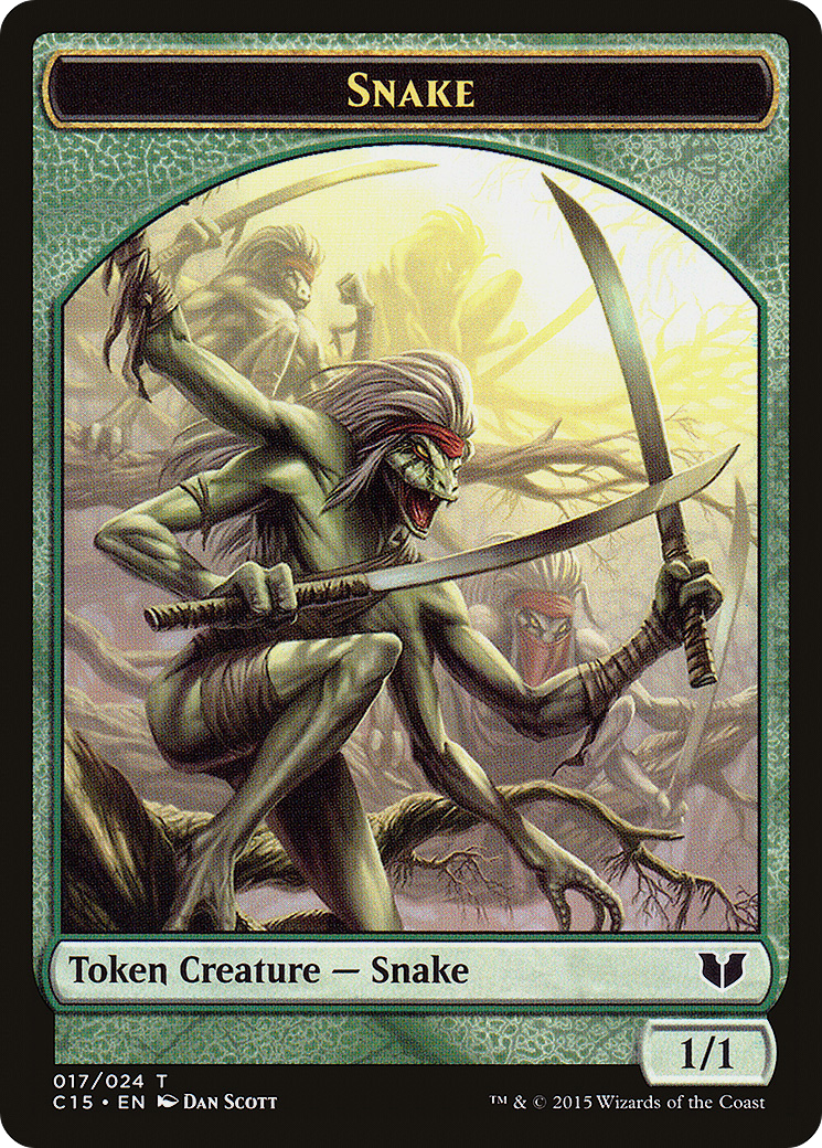 Image of Snake (017) // Saproling Double-Sided Token [Commander 2015 Tokens]