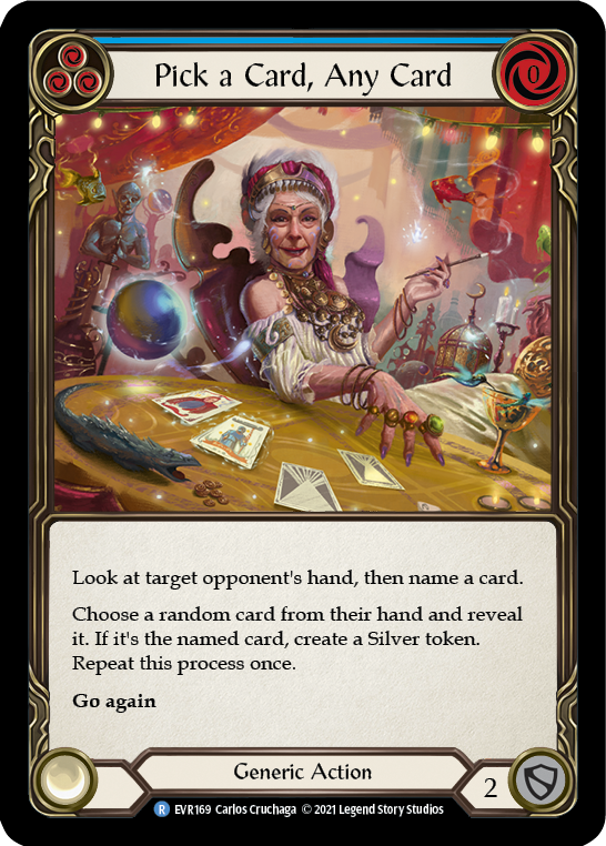 Image of Pick a Card, Any Card (Blue) [EVR169] (Everfest)  1st Edition Rainbow Foil