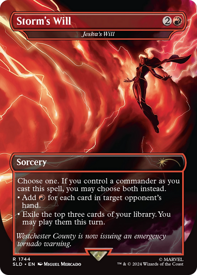 Image of Jeska's Will (SLD-1744) - Secret Lair Drop / Storm's Will (Borderless) Foil