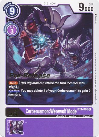 Image of Cerberusmon: Werewolf Mode [BT4-086] [Great Legend Pre-Release Promos]