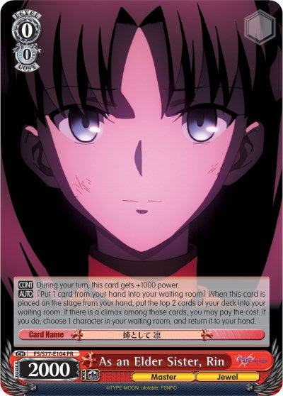 Image of As an Elder Sister, Rin (FS/S77-E104 PR) [Fate/Stay Night [Heaven's Feel] Vol.2]